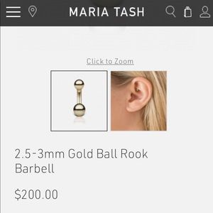 Maria Tash - 14k gold - curved barbell - rook